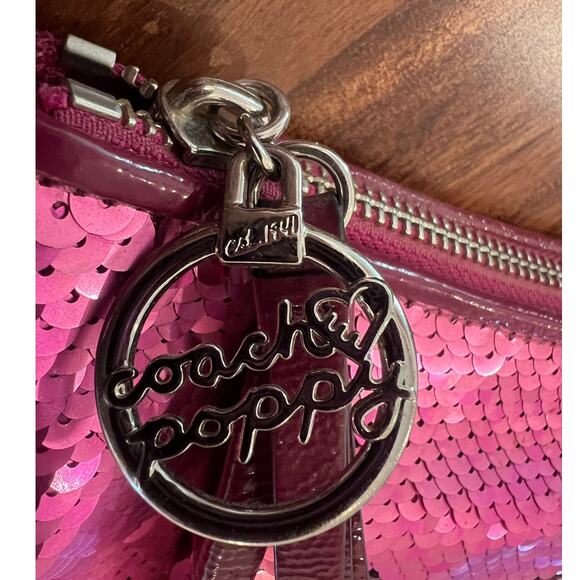 COACH GROOVY 16482 Barbie Sequin Pink Shoulder Poppy Purse bag (READ DETAILS) - Picture 5 of 7
